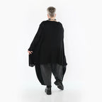 A-Form Bigshirt von AKH Premium aus Baumwolle, P1009.2542, Schwarz, Ausgefallen, Zeitlos