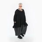 A-Form Bigshirt von AKH Premium aus Baumwolle, P1009.2542, Schwarz, Ausgefallen, Zeitlos