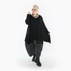 A-Form Bigshirt von AKH Premium aus Baumwolle, P1009.2542, Schwarz, Ausgefallen, Zeitlos