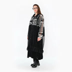  A-Form Weste von AKH Premium aus Viskose, P1011.7120, Schwarz/Weiß/Grau, Kringel, Schick