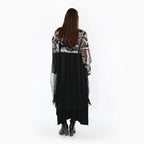  A-Form Weste von AKH Premium aus Viskose, P1011.7120, Schwarz/Weiß/Grau, Kringel, Schick