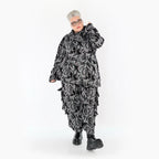  AKH Premium Hose in gerader Form, aus Viskose, P1012.7125, Grau/Schwarz, Wellen, Schick