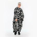  AKH Premium Jacke in kastiger Form, aus Viskose, P1013.7104, Schwarz/Weiß, Streifen