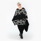  Ballon Bigshirt von AKH Premium aus Viskose, P1013.7143, Schwarz/Weiß, Streifen, Ausgefallen