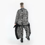  Ballonhose von AKH Premium aus Viskose, P1014.6883, Schwarz/Grau, Streifen, Ausgefallen