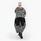  AKH Premium Jacke in gerundeter Form, aus Viskose, P1014.6910, Grau/Schwarz, Streifen