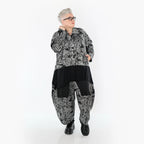  AKH Premium Jacke in gerundeter Form, aus Viskose, P1014.6910, Grau/Schwarz, Streifen