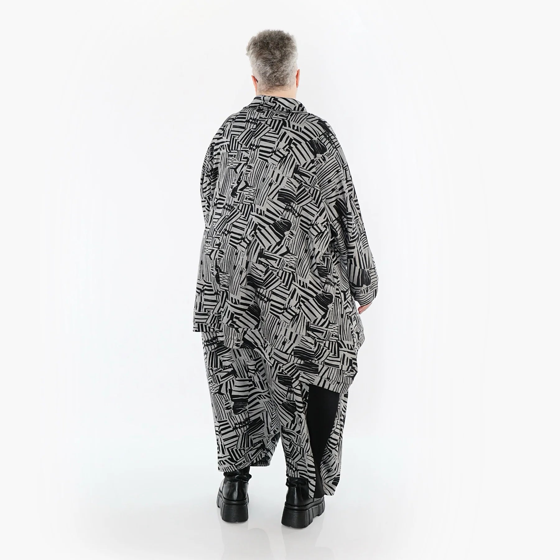  A-Form Bluse von AKH Premium aus Viskose, P1014.7110, Braun/Ecru, Streifen, Ausgefallen