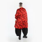  AKH Premium Bluse in kastiger Form, aus Viskose, P1015.7116, Rot/Schwarz, Grafik, Schick