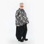 AKH Premium Jacke in kastiger Form, aus Polyester, P1016.7104, Ecru/Schwarz, Pinselstrich