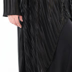  AKH Premium Bluse in Vokuhila-Form, aus Polyester, P1017.7149, Schwarz, Streifen, Schick