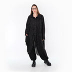 Zipfel Bluse von AKH Premium aus Polyester, P1017.7150, Schwarz, Streifen, Ausgefallen
