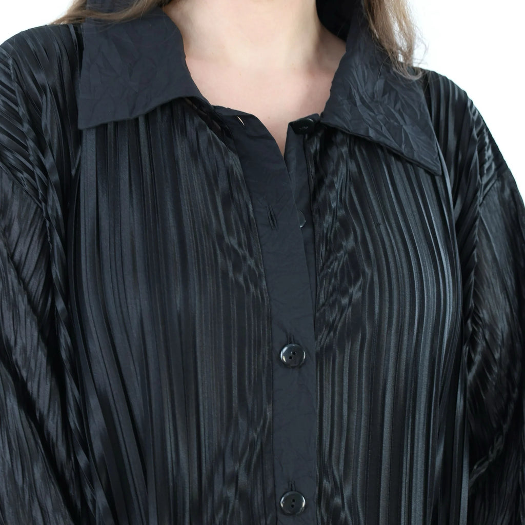 Zipfel Bluse von AKH Premium aus Polyester, P1017.7150, Schwarz, Streifen, Ausgefallen