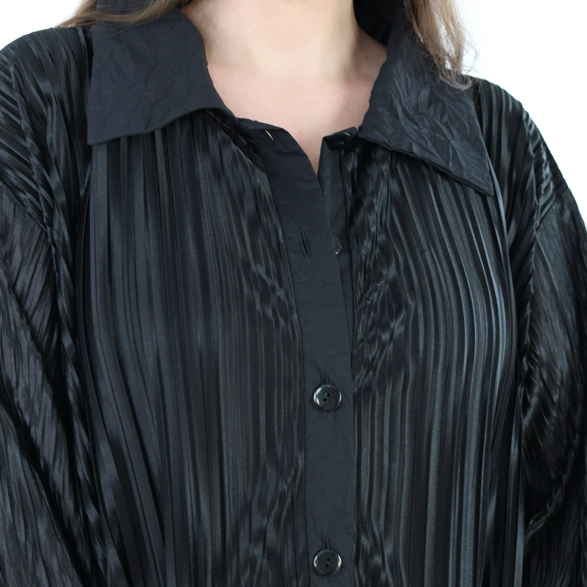  Zipfel Bluse von AKH Premium aus Polyester, P1017.7150, Schwarz, Streifen, Ausgefallen