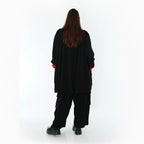  A-Form Bluse von AKH Premium aus Viskose, P1020.7116, Schwarz, Punkte, Ausgefallen, Schick