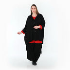  A-Form Bluse von AKH Premium aus Viskose, P1020.7116, Schwarz, Punkte, Ausgefallen, Schick