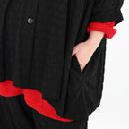  A-Form Bluse von AKH Premium aus Viskose, P1020.7116, Schwarz, Punkte, Ausgefallen, Schick
