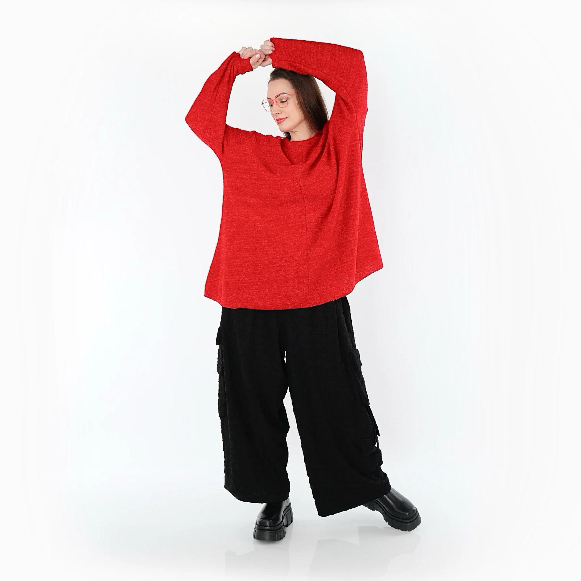  Ballonhose von AKH Premium aus Viskose, P1020.7125, Schwarz, Punkte, Ausgefallen, Zeitlos