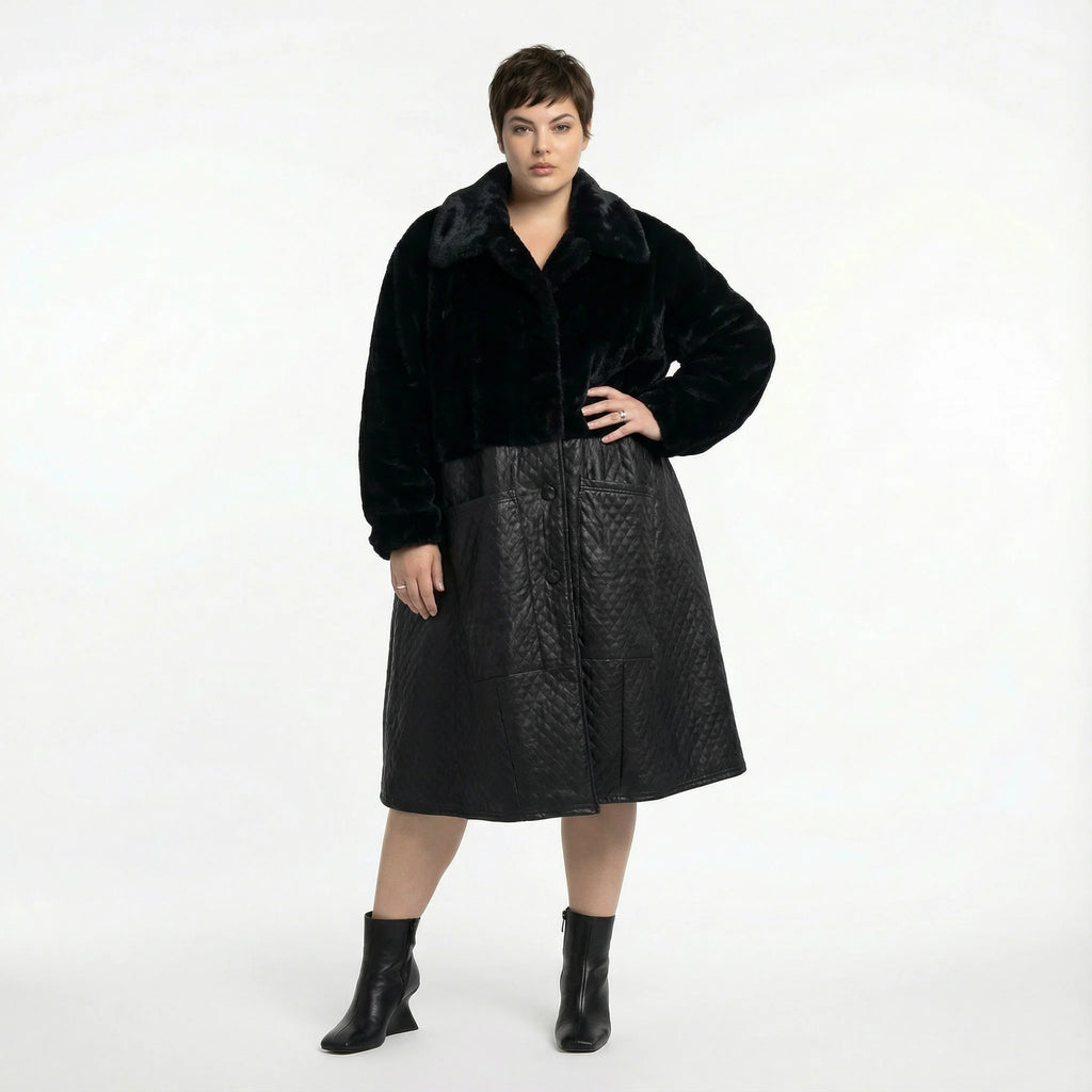  Ballonmantel von AKH Premium aus Polyester, P1029.7177, Schwarz, Raute, Ausgefallen