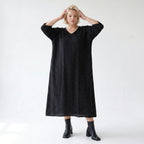 Ausgefallenes Ballon Kleid im modernen Lagenlook aus feiner, luftiger Popeline Qualität, Schwarz/Weiß