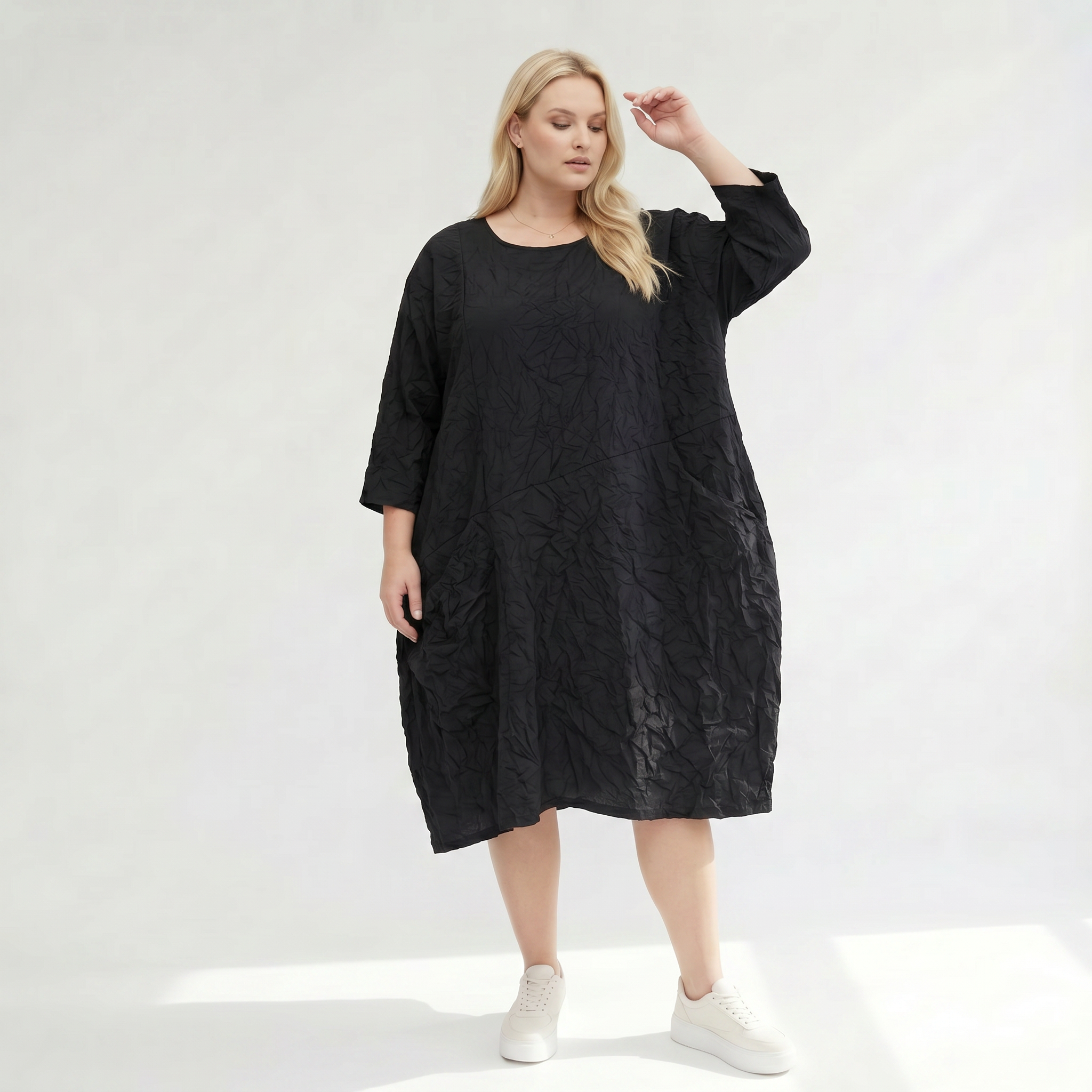 Elegante Oversize Tunika mit modernem Lagenlook und zeitloser Leichtigkeit aus Viskose, Creme