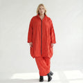 Ausgefallene Oversize Jacke im Lagenlook mit luftigem Ballonschnitt und einzigartiger Struktur, Rot