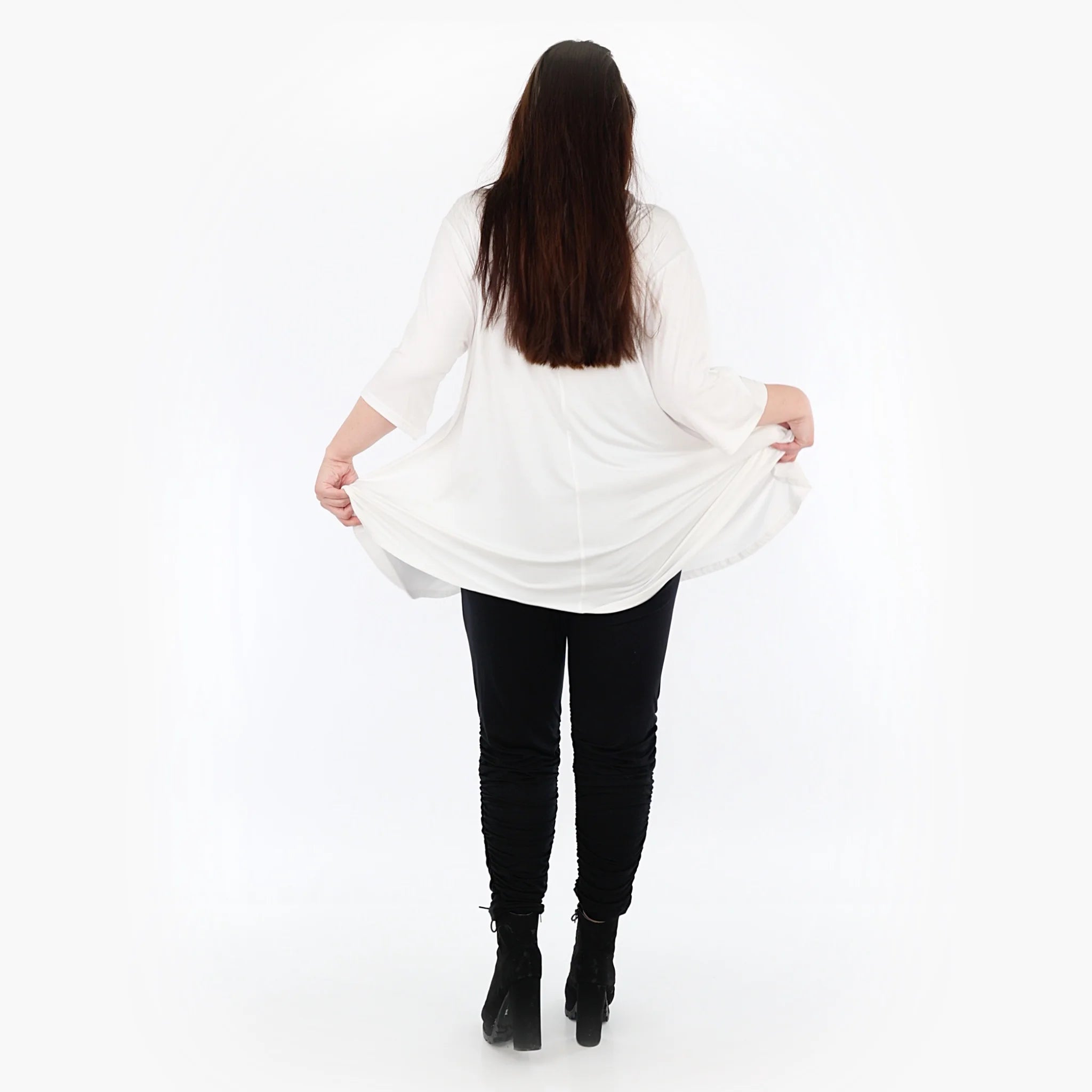  Geraffte Leggings von AKH Fashion aus Viskose, 1233.06580, Schwarz, Schick, Modern, Bequem