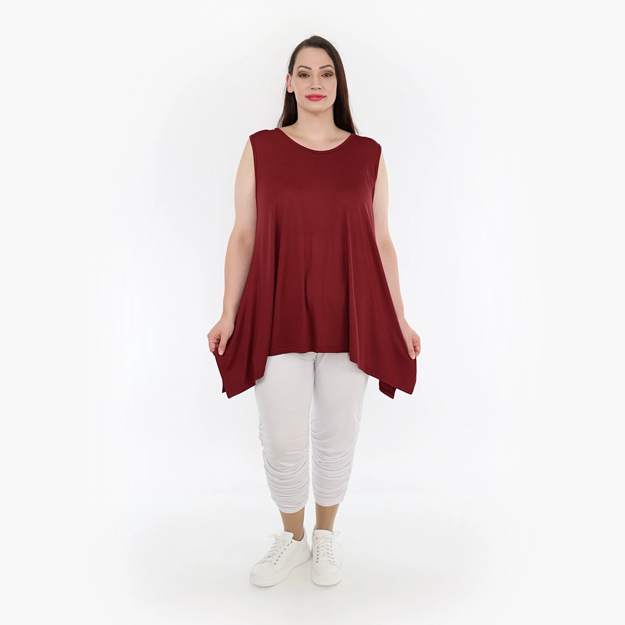  A-Form Top von AKH Fashion aus Viskose, 1233.03071, Burgundy, Schick, Modern, Bequem