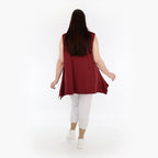  A-Form Top von AKH Fashion aus Viskose, 1233.03071, Burgundy, Schick, Modern, Bequem