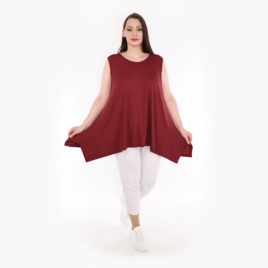  A-Form Top von AKH Fashion aus Viskose, 1233.03071, Burgundy, Schick, Modern, Bequem