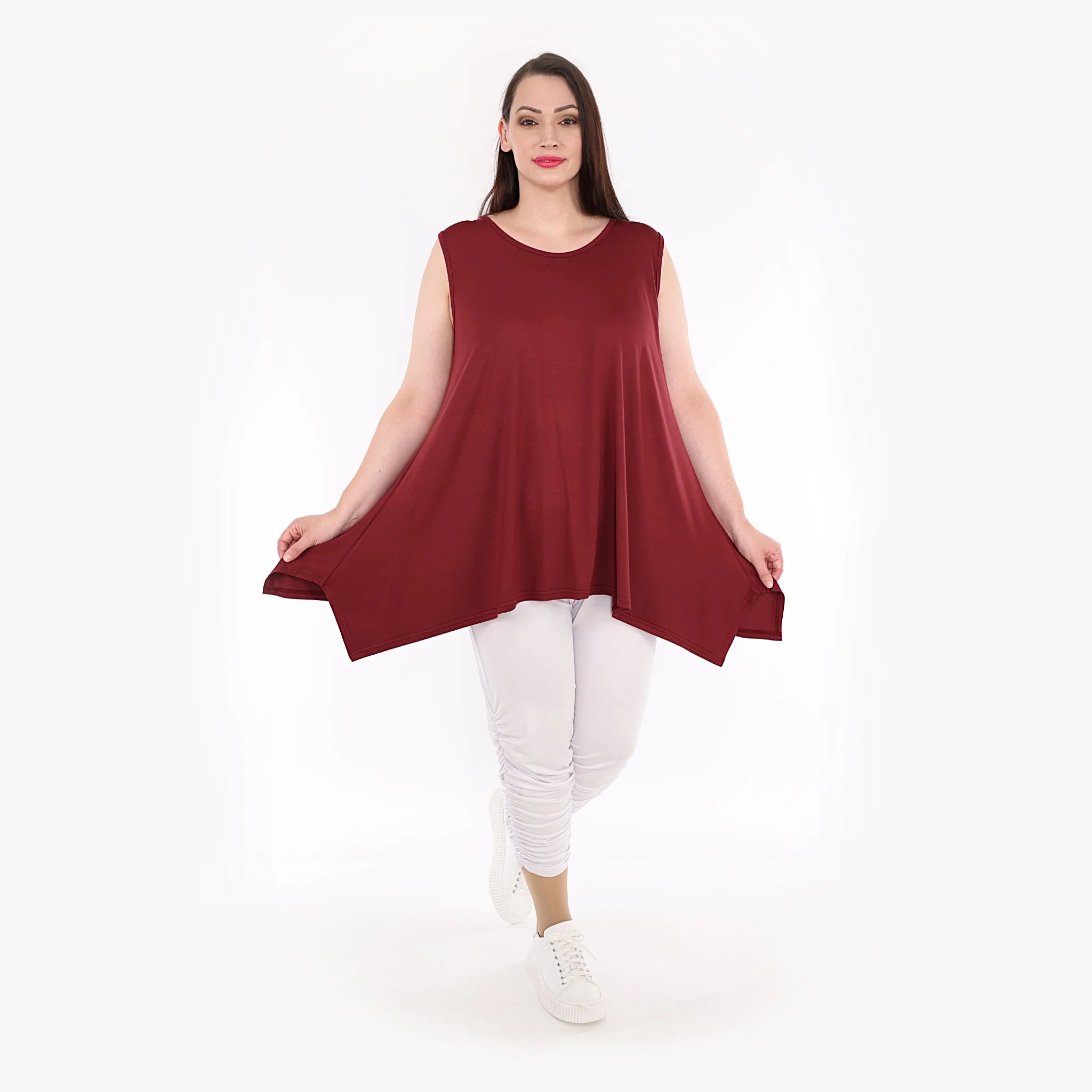  A-Form Top von AKH Fashion aus Viskose, 1233.03071, Burgundy, Schick, Modern, Bequem