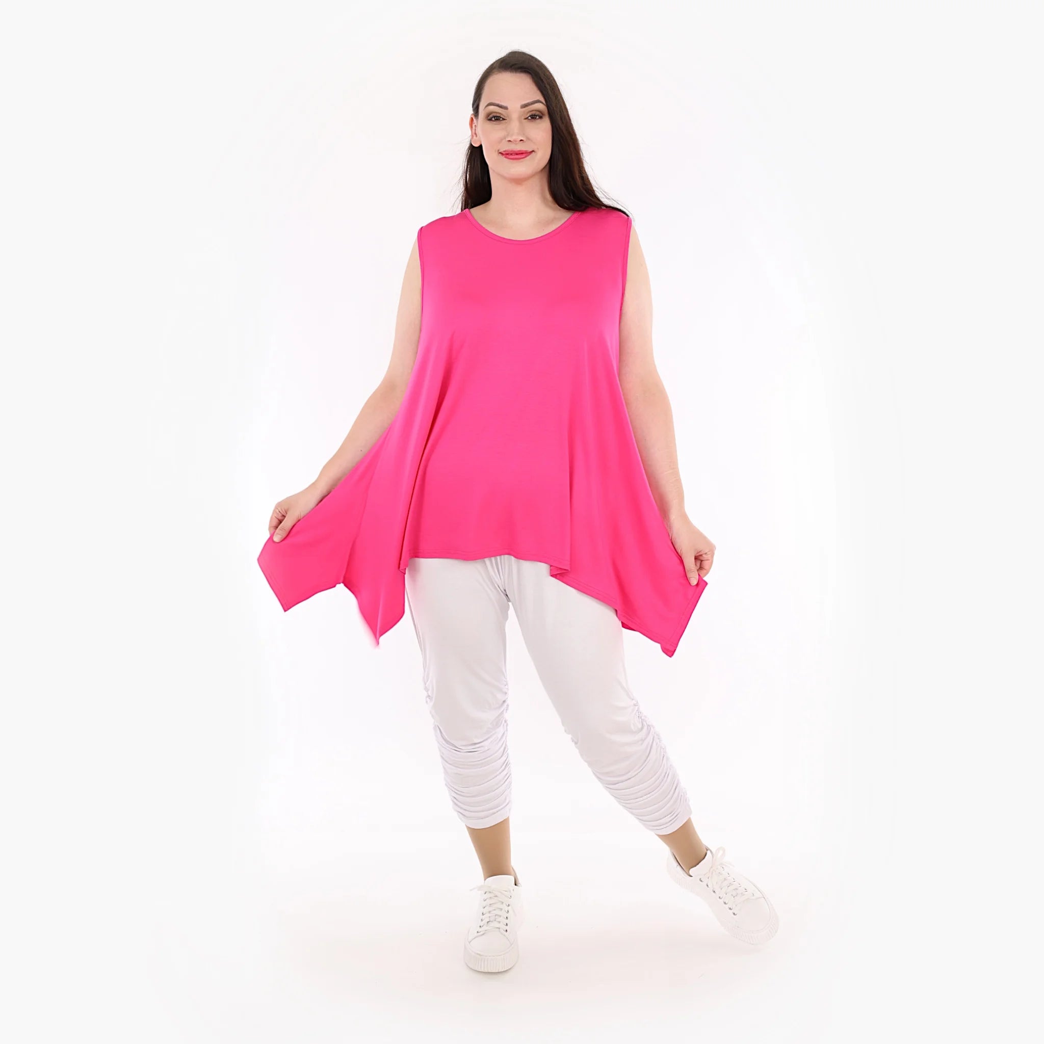 A-Form Top von AKH Fashion aus Viskose, 1233.03071, Fuchsia, Schick, Modern, Bequem