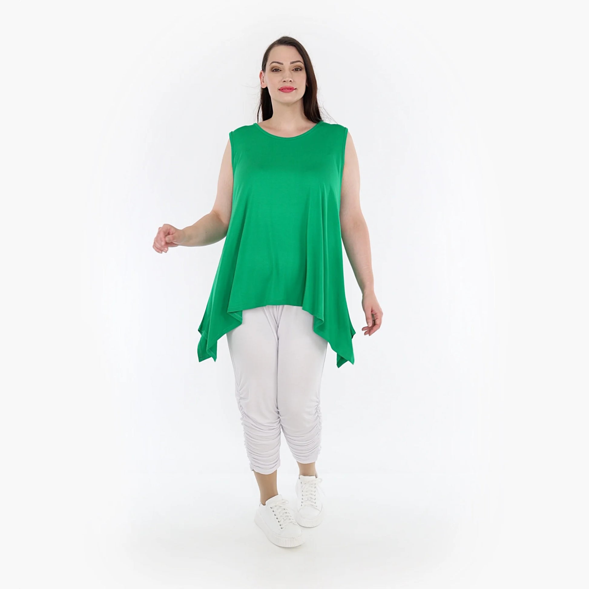  A-Form Top von AKH Fashion aus Viskose, 1233.03071, Grün, Unifarben, Ausgefallen, Modern