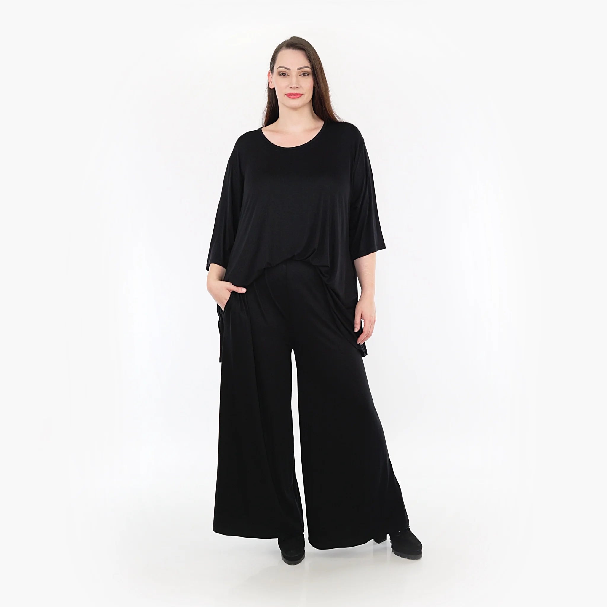  AKH Fashion Hose in gerader Form, aus Viskose, 1233.06946, Schwarz, Schick, Modern, Bequem