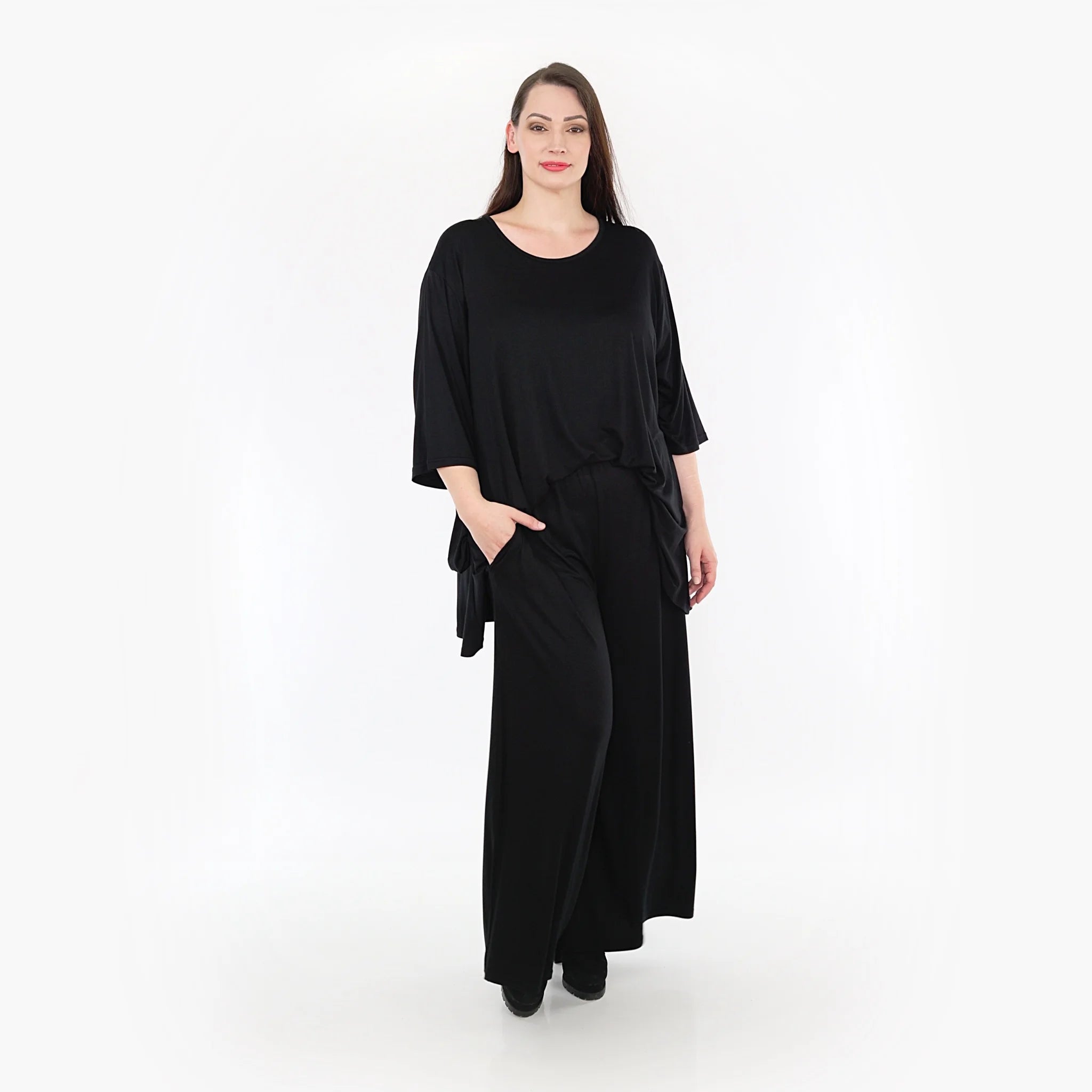  AKH Fashion Hose in gerader Form, aus Viskose, 1233.06946, Schwarz, Schick, Modern, Bequem