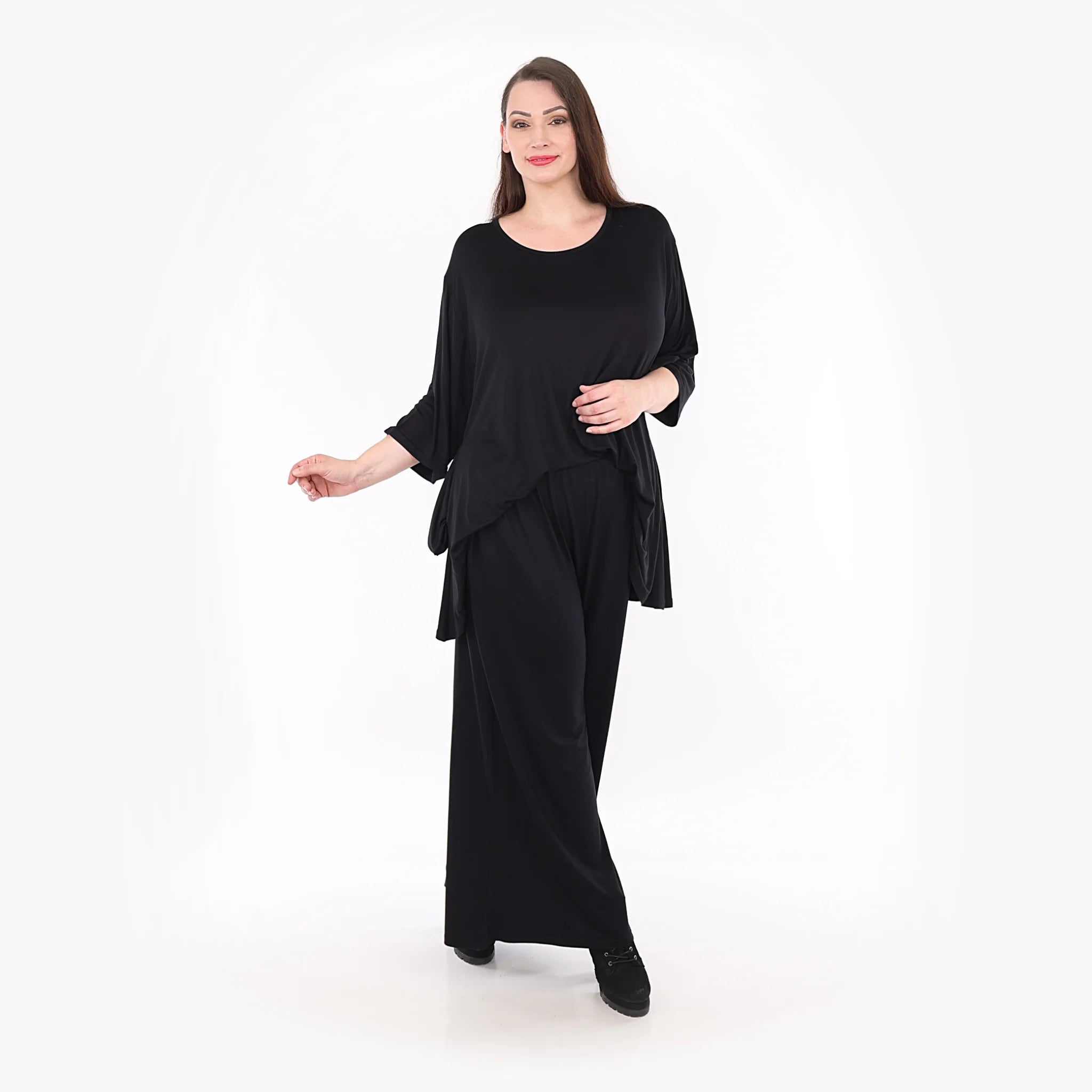  AKH Fashion Hose in gerader Form, aus Viskose, 1233.06946, Schwarz, Schick, Modern, Bequem