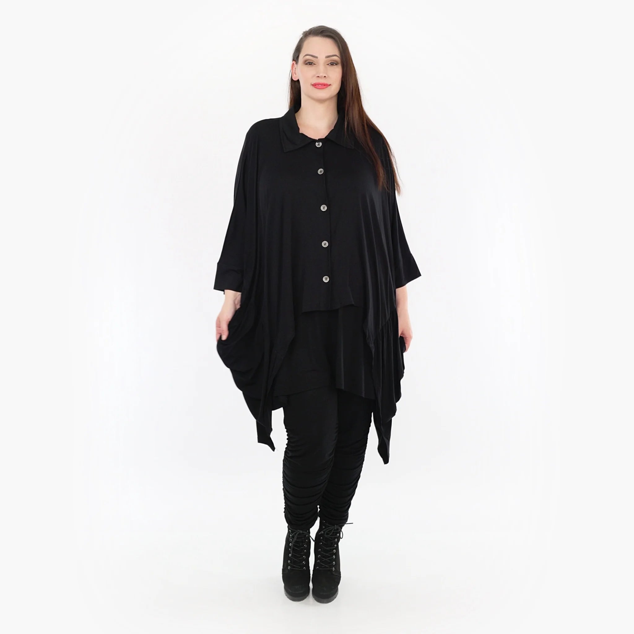  Zipfel Jacke von AKH Fashion aus Viskose, 1233.06991, Schwarz, Schick, Modern, Bequem