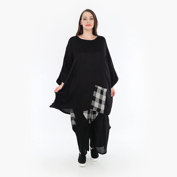  AKH Fashion Bigshirt in kastiger Form, aus Viskose, 1269.06925, Schwarz, Schick, Modern