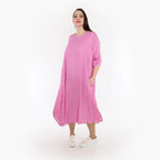  A-Form Kleid von AKH Fashion aus Viskose, 1273.01927, Pink-Weiß, Schick, Modern, Bequem