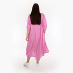  A-Form Kleid von AKH Fashion aus Viskose, 1273.01927, Pink-Weiß, Schick, Modern, Bequem