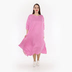  A-Form Kleid von AKH Fashion aus Viskose, 1273.01927, Pink-Weiß, Schick, Modern, Bequem