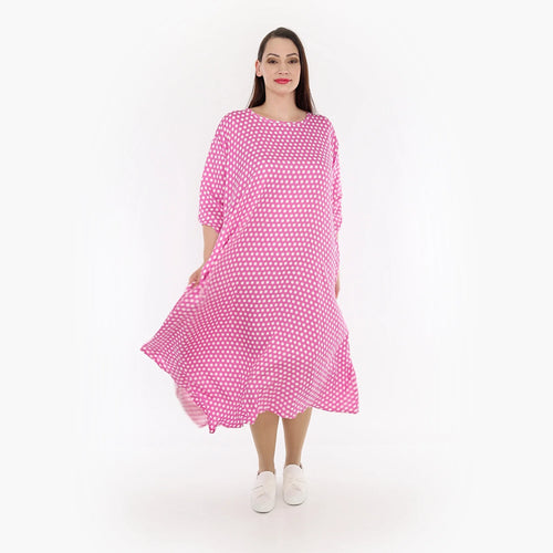  A-Form Kleid von AKH Fashion aus Viskose, 1273.01927, Pink-Weiß, Schick, Modern, Bequem