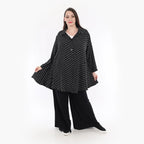  AKH Fashion Jacke in Glocken-Form, aus Viskose, 1315.06940, Schwarz-Weiß, Schick, Modern
