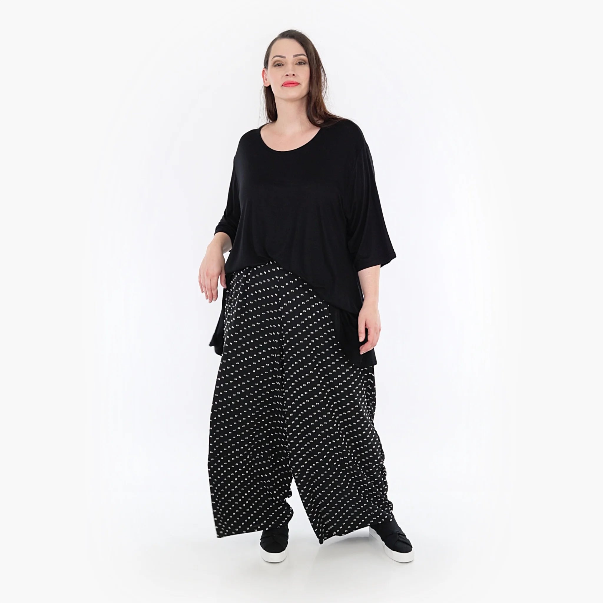  AKH Fashion Hose in gerader Form, aus Viskose, 1315.06941, Schwarz-Weiß, Schick, Modern