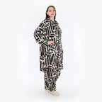  AKH Fashion Mantel in Vokuhila-Form, aus Viskose, 1318.02276, Schwarz-Ecru, Schick