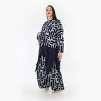 AKH Fashion Jacke in kastiger Form, aus Viskose, 1318.06929, Marine-Hellblau, Schick