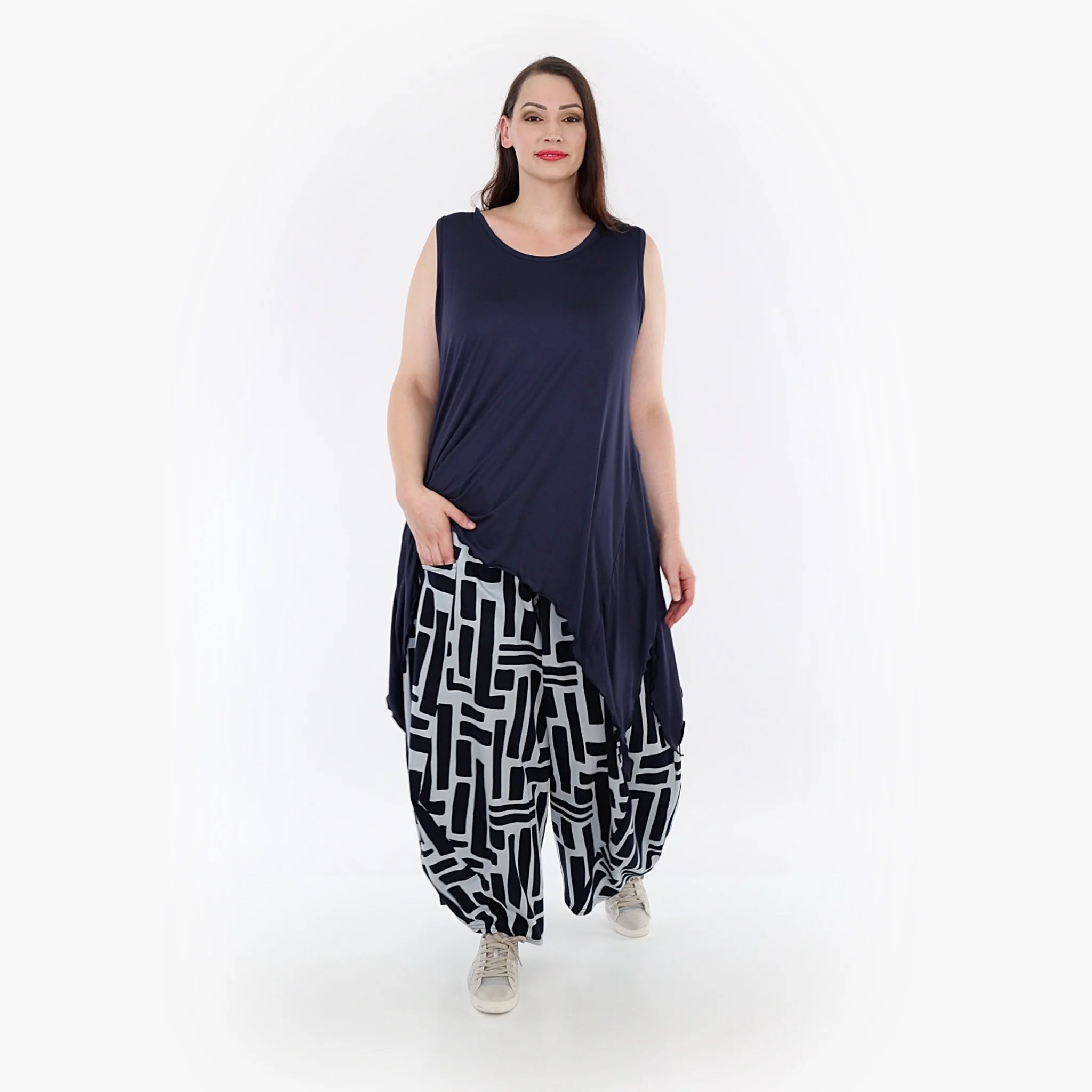  Ballonhose von AKH Fashion aus Viskose, 1318.08069, Marine-Hellblau, Schick, Modern