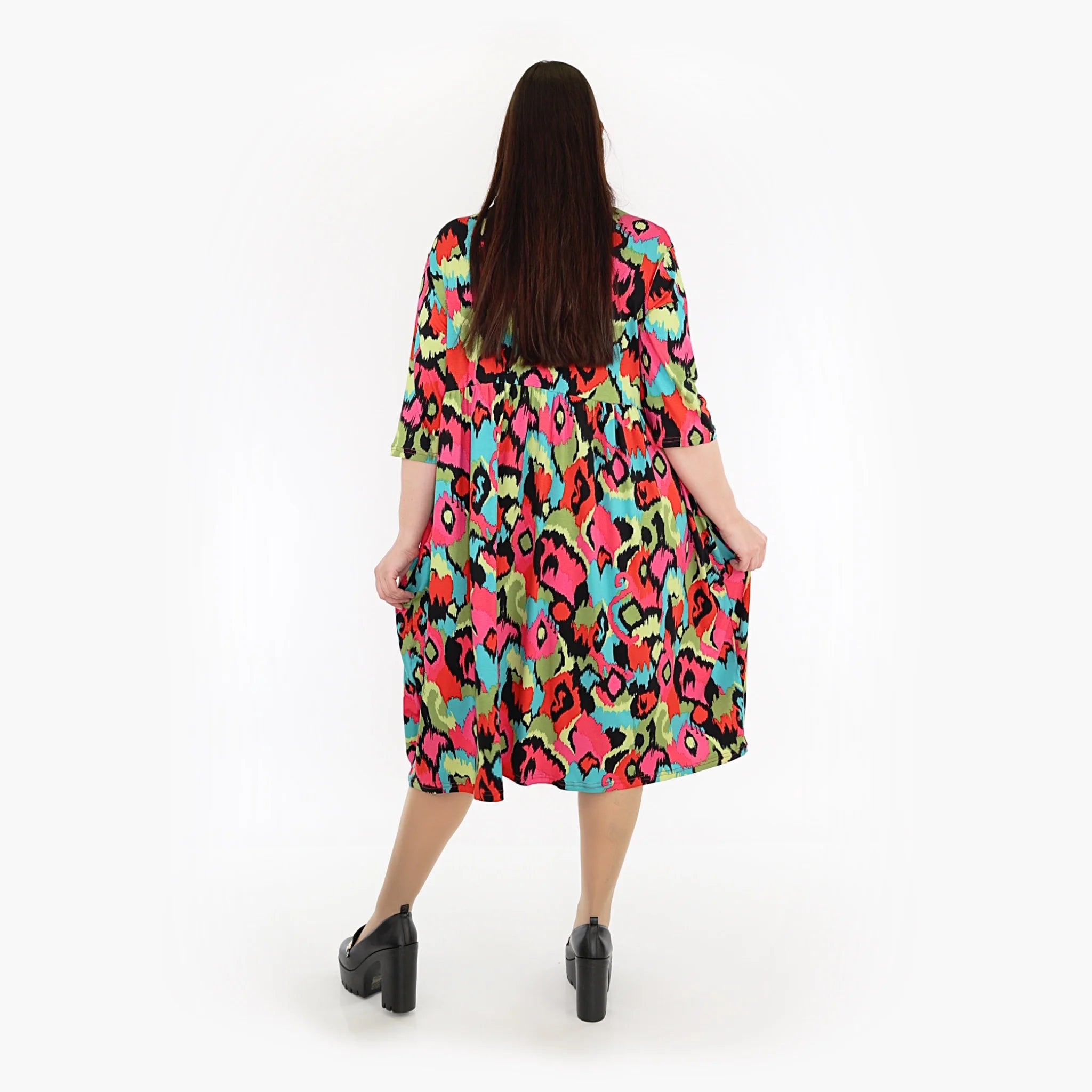 Ballonkleid von AKH Fashion aus Viskose, 1319.06698, Mehrfarbig, Farbmix, Schick, Modern