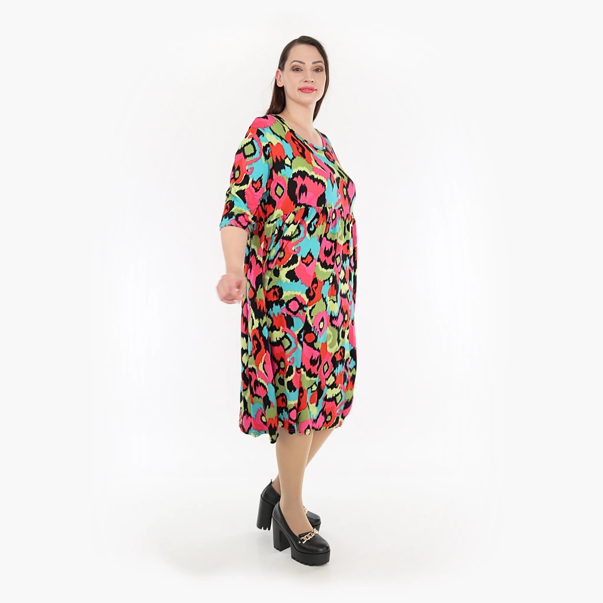  Ballonkleid von AKH Fashion aus Viskose, 1319.06698, Mehrfarbig, Farbmix, Schick, Modern
