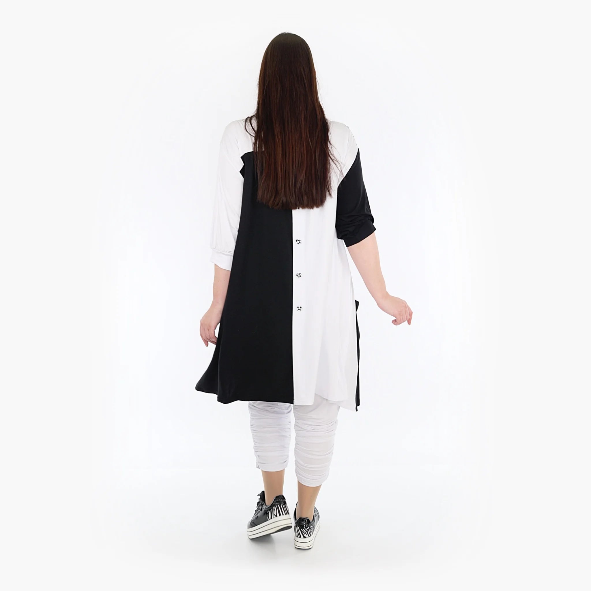  A-Form Jacke von AKH Fashion aus Viskose, 1321.06957, Schwarz-Weiß, Schick, Modern, Bequem